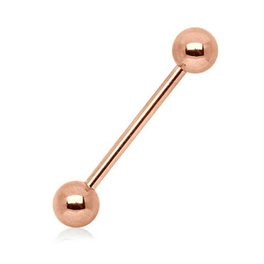 50pcs Body Jewelry 14g~1.6mm Double Gems Tongue Ring Nipple Shield Bar Barbells